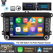 Autoradio 7'' Android 14 per VW GOLF 5 6 Touran Tiguan PASSAT Carplay + Cam