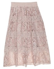 Blugirl Blumarine beige blush svasato pizzo gonna midi elastico in vita guipure