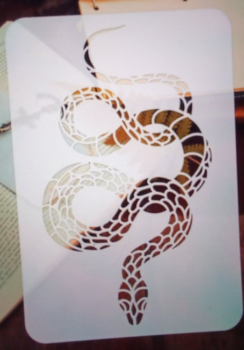 Stencil snake - stencil, a4