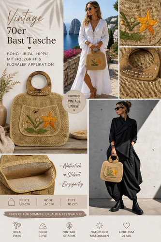 Borsa vintage rafia - in,