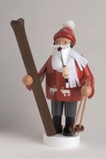 Statua incenso sciatore 19 cm nuova figura fumo incensiere incensiere Monti Metalliferi