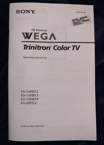 Sony wega trinitron a - fd,