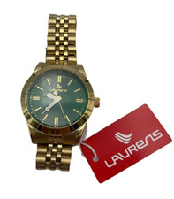 OROLOGIO LAURENS BY LORENZ GOLD QUARZO UOMO DIAL GREEN
