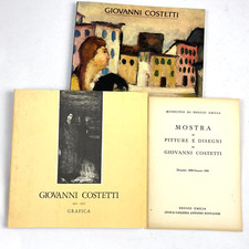 3 cataloghi GIOVANNI COSTETTI: Grafica, Mostra pitture e disegni, Mazzotta