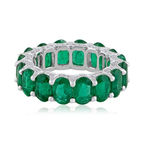 Ovale anello eternity smeraldo - anello,
