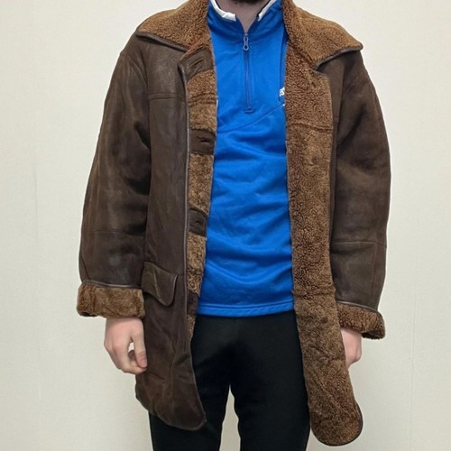 Giacca shearling scamosciata