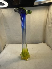 Vaso alto in vetro artistico