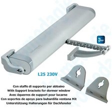 LIWIN 250N 230V GRIGIO + STAFFE DI SUPPORTO PER ABBAINO GRIGIE Motore lucernai