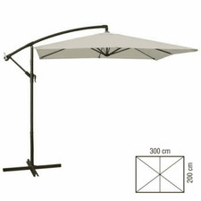 Verdelook Ombrellone a braccio 2x3m ecru rettangolare da giardino per esterno
