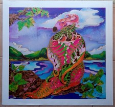 Linnea Pergola Pappagallo serigrafia Firmata Arte Contemporanea Fantasy Quadro