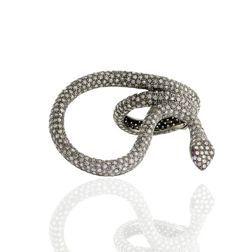 Anello serpente antico argento