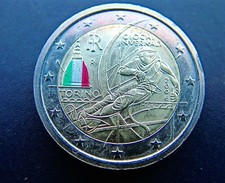 2 EURO 2006 GIOCHI INVERNALI TORINO CON BANDIERA SU MOLE SPL FDC
