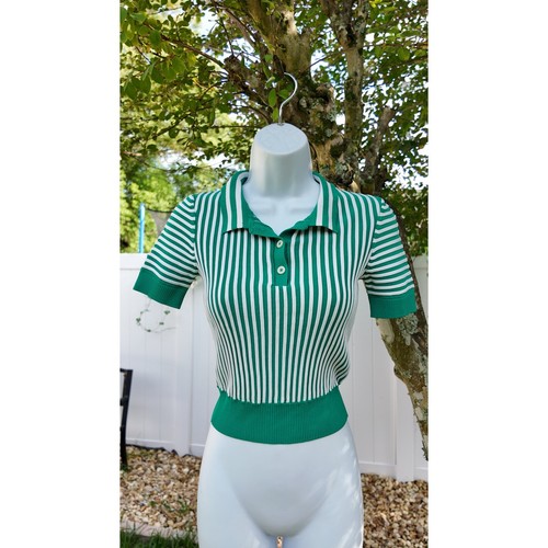 Polo zara verde bianca righe - zara,