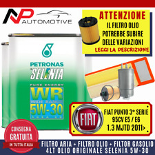 KIT TAGLIANDO FIAT PUNTO E6 ALFA MITO 1.3 MJT 95CV 2011  +4 L OLIO SELENIA 5W30