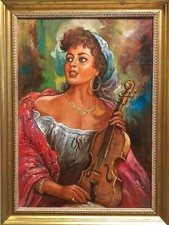 OLIO SU TELA  " La Violinista