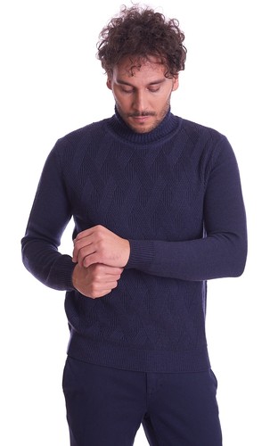 Maglione collo alto - collo, intreciato
