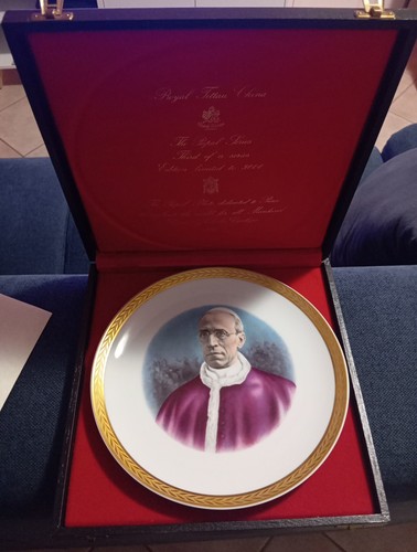 Piatto porcellana pio - pio, xii