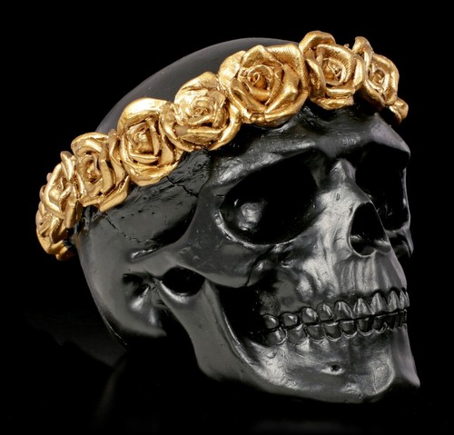 Nera gotico teschio con oro - nera,