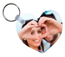 Portachiavi a forma di cuore personalizzabile con foto a stampa sublimatica - in