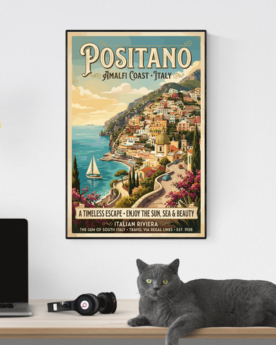Positano italy travel poster - italy,
