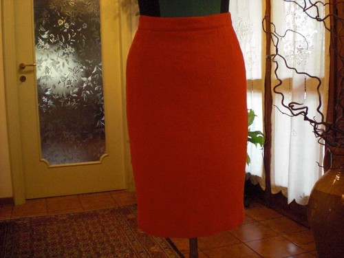 Gonna rossa lana - rossa, boucle'