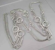 COLLANA TRIFARI TONO ARGENTO  '80 BIGIOTTERIA AMERICANA VINTAGE