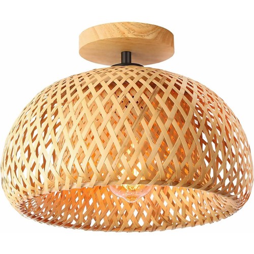 Plafoniera bambù rattan semi