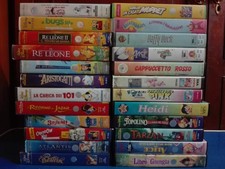 Lotto 24 VHS molte DISNEY vintage cartoni animati animazione