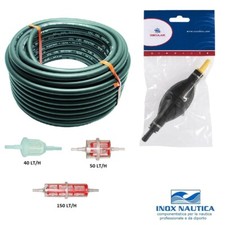 TUBO E POMPETTA CARBURANTE 8mm PER BENZINA DIESEL BARCA GOMMONE NAUTICA