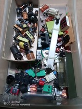 LOTTO COMPONENTI ELETTRONICI +CASSETTIERA NERA PER HOBBISTI E TECNICI RIPARATORI