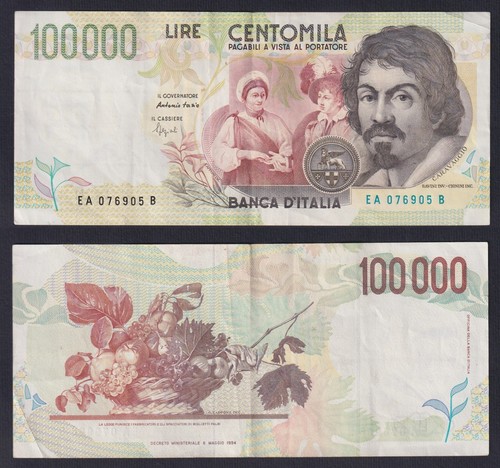 Banconota italia 100000 lire - banconota,