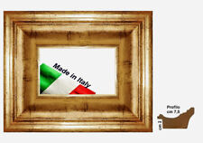Cornice Oro invecchiato in legno a vassoio per quadri,stampe,tele - Spess.cm 7,5
