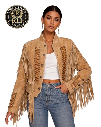 Giacca donna western pelle
