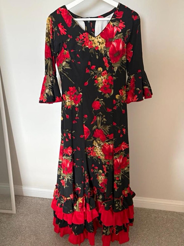 Abito floreale rosso flamenco