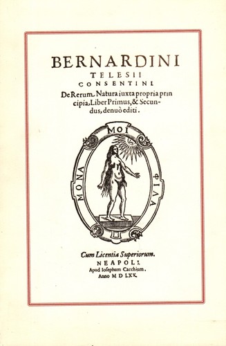 Bernardino telesio de rerum - -,