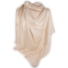 Stola beige cerimonia donna elegante foulard coprispalle scialle glitter ijab