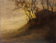 dipinto olio cartone incollato