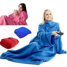 COPERTA CON MANICHE PLAID CALDO INVERNO UNISEX UOMO DONNA SOFFICE CASA