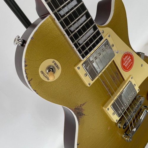 Aged gold top electric guitar - electric,