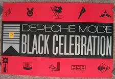Poster promozionale Depeche Mode Black Celebration vintage 1986 RARO Sire Mute Records