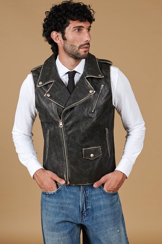 Arienzo chiodo gilet vera - chiodo,