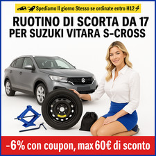 Ruotino di Scorta da 17 Pollici per Suzuki Vitara S-Cross Cric Astuccio dot2025