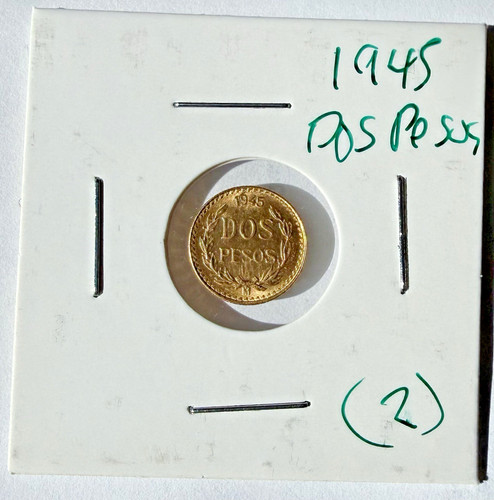1945 messico oro dos - oro, pesos