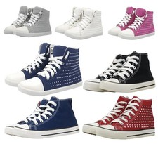 Scarpe TELA donna sneakers ragazza bambina alte OUTLET -30% tipo converse strass