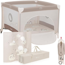 BONNIE Box Bambini Pieghevole 100X100Cm Dalla Nascita Fino 15Kg Con Materasso Le