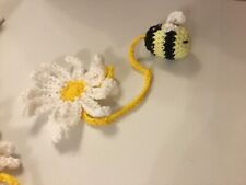 Handmade crochet bee bookmark
