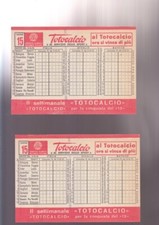 lotto 2 schedine TOTOCALCIO CALCIO vintage
