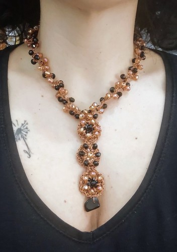 Collana con cristalli neri - collana, e