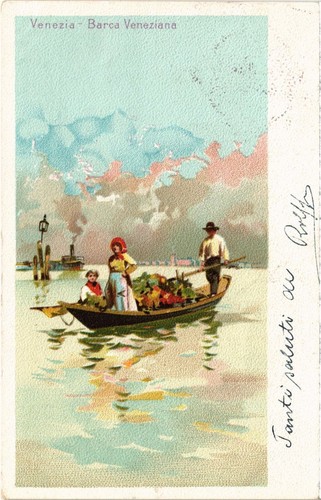Cpa venezia barca veneziana - cpa,