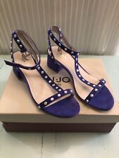 SCARPE LIU JO SANDALI APERTI DONNA BLU TESSUTO TACCO ZEPPA Primavera/Estate NEW